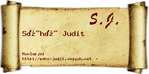 Sáhó Judit névjegykártya