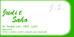 judit saho business card